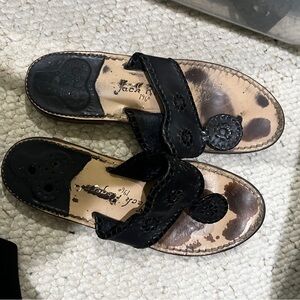 Jack Rogers Women's Black and Tan Sandals